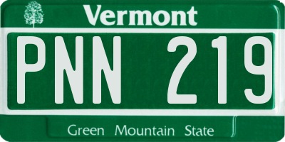 VT license plate PNN219