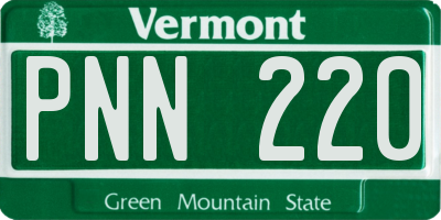 VT license plate PNN220
