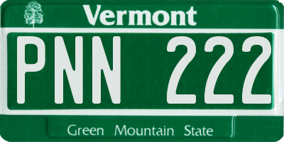 VT license plate PNN222