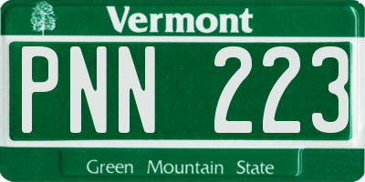 VT license plate PNN223