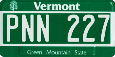 VT license plate PNN227