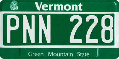 VT license plate PNN228