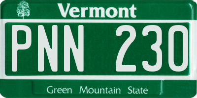 VT license plate PNN230