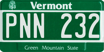 VT license plate PNN232
