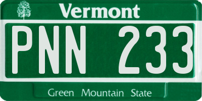 VT license plate PNN233