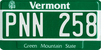 VT license plate PNN258