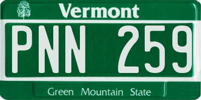 VT license plate PNN259