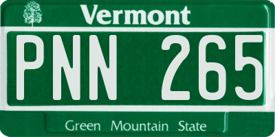 VT license plate PNN265