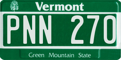 VT license plate PNN270
