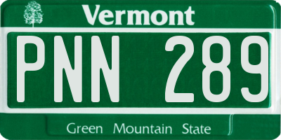 VT license plate PNN289