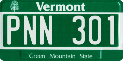 VT license plate PNN301
