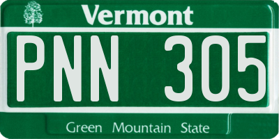 VT license plate PNN305
