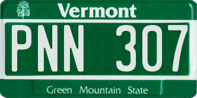 VT license plate PNN307
