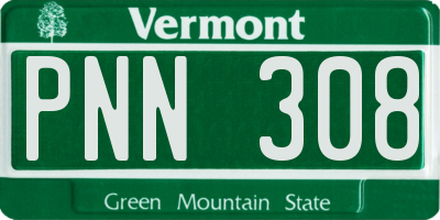VT license plate PNN308