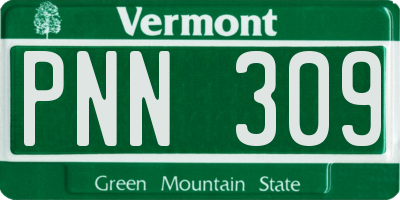 VT license plate PNN309