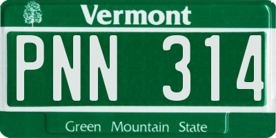 VT license plate PNN314