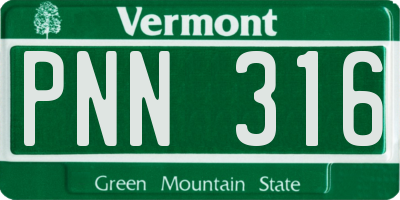VT license plate PNN316