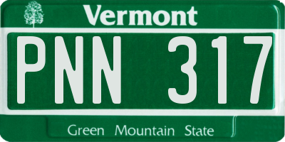 VT license plate PNN317