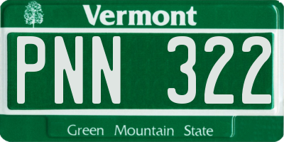 VT license plate PNN322