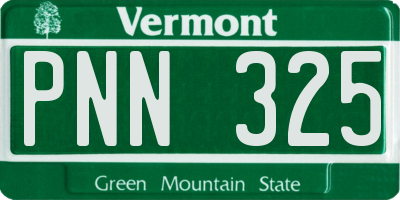 VT license plate PNN325
