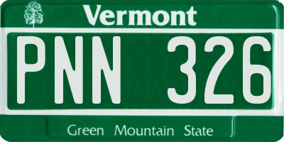 VT license plate PNN326