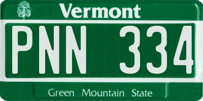 VT license plate PNN334