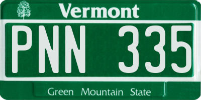 VT license plate PNN335