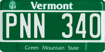 VT license plate PNN340