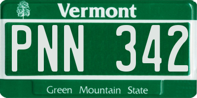 VT license plate PNN342