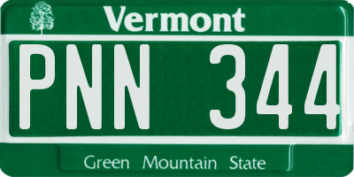 VT license plate PNN344