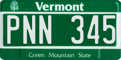 VT license plate PNN345