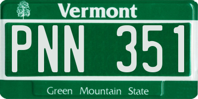 VT license plate PNN351