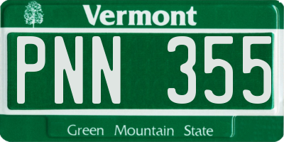 VT license plate PNN355