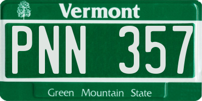 VT license plate PNN357