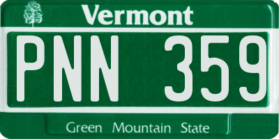VT license plate PNN359