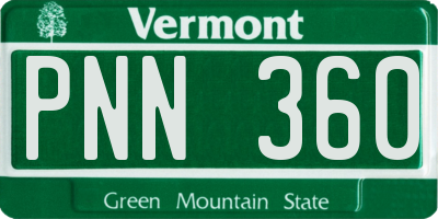 VT license plate PNN360