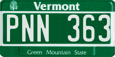 VT license plate PNN363