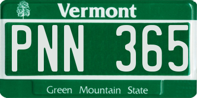 VT license plate PNN365
