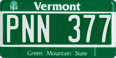 VT license plate PNN377