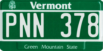 VT license plate PNN378