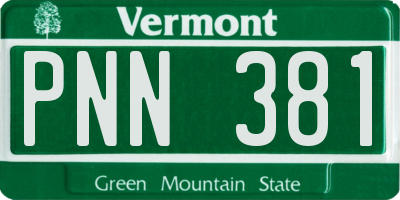 VT license plate PNN381