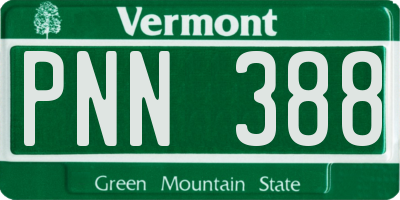 VT license plate PNN388