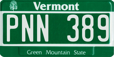 VT license plate PNN389