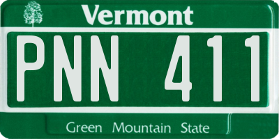VT license plate PNN411