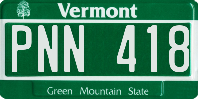 VT license plate PNN418