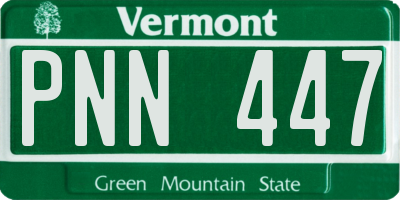 VT license plate PNN447