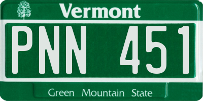 VT license plate PNN451