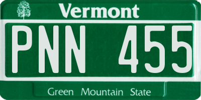 VT license plate PNN455