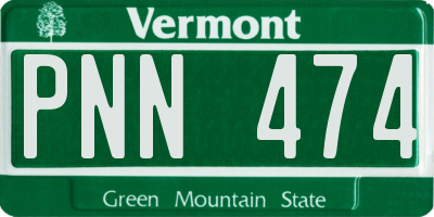 VT license plate PNN474