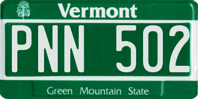 VT license plate PNN502